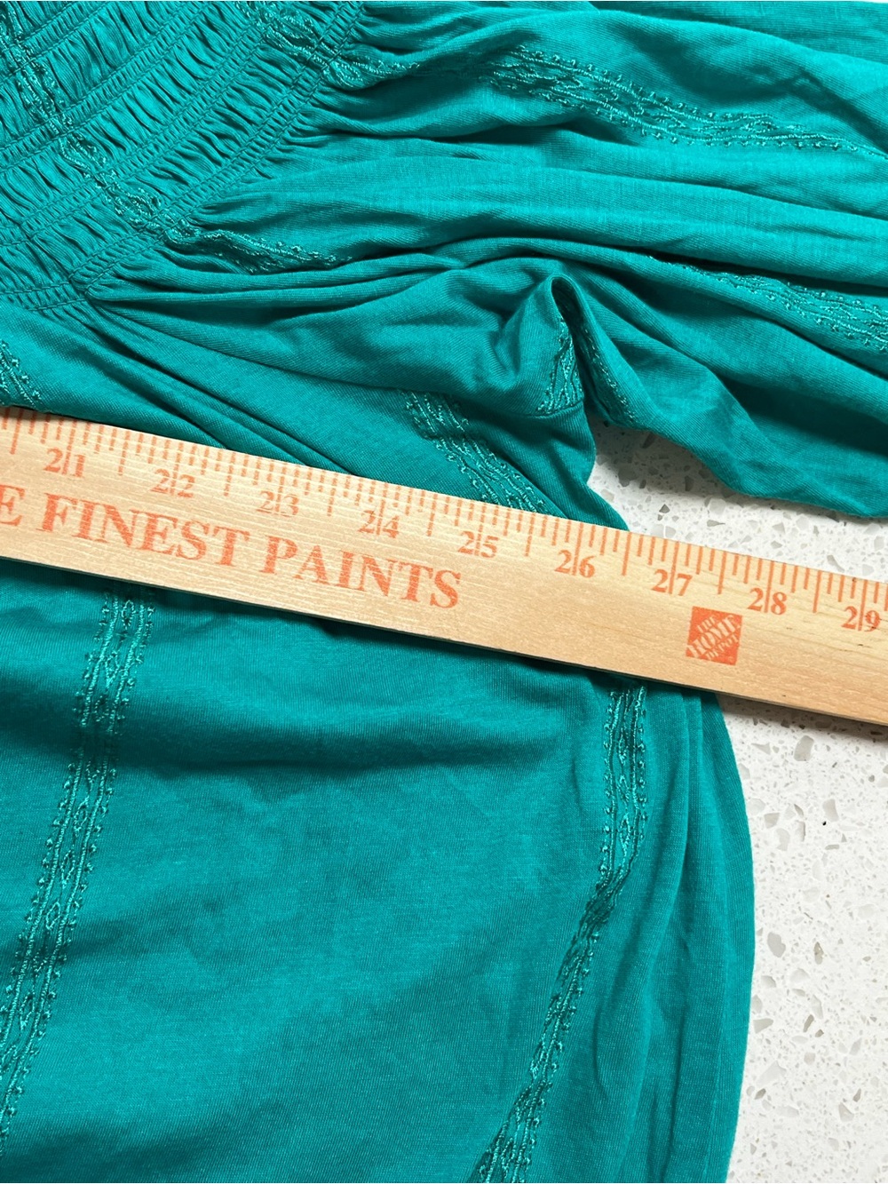 Lauren Ralph Lauren Teal Green Smocked Top - Picture 5 of 8